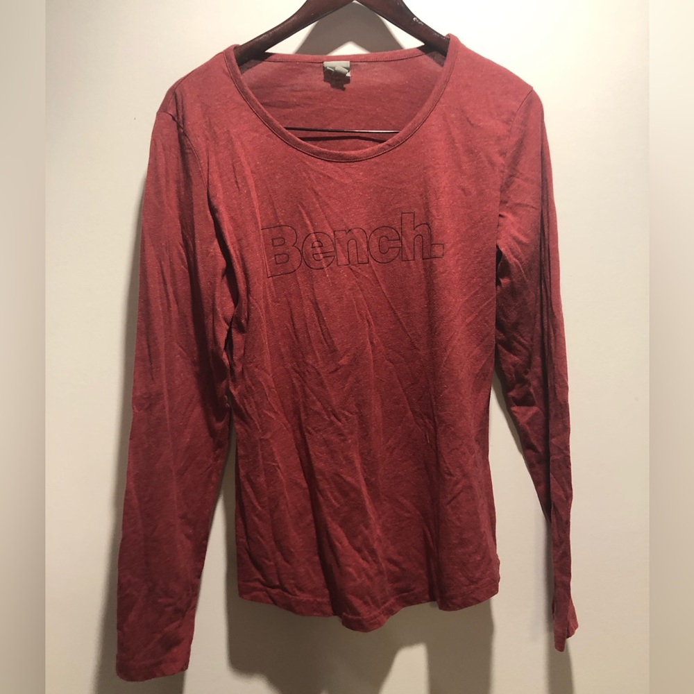 Bench Women's Long Sleeve Crew Top in Brick Red